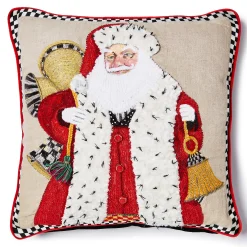 MacKenzie-Childs Pillows, Throws, & Cushions<Westminster Santa Embellished Throw Pillow