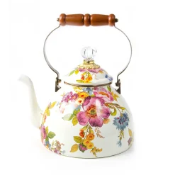 MacKenzie-Childs Tea Kettles<White Flower Market 3 Quart Tea Kettle