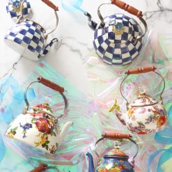 MacKenzie-Childs Tea Kettles<White Flower Market 3 Quart Tea Kettle