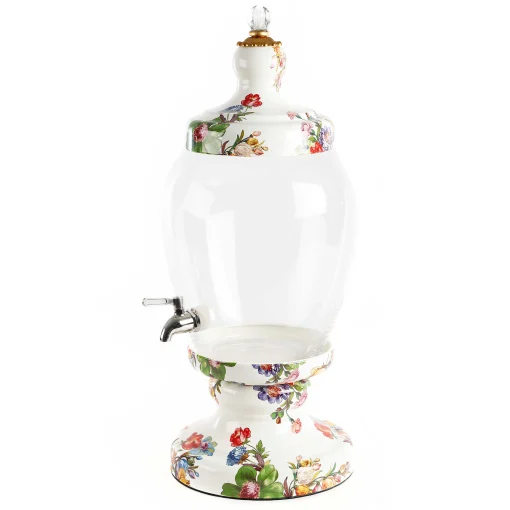 MacKenzie-Childs Drinkware|Bar Entertaining<White Flower Market Beverage Hostess