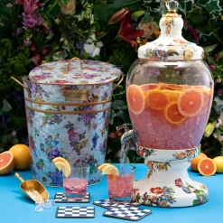 MacKenzie-Childs Drinkware|Bar Entertaining<White Flower Market Beverage Hostess
