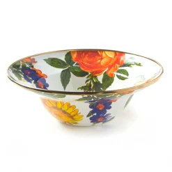 MacKenzie-Childs Dinnerware & Flatware<White Flower Market Breakfast Bowl