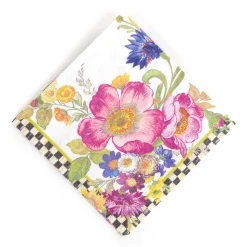 MacKenzie-Childs Bar Entertaining<White Flower Market Cocktail Paper Napkins