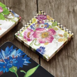 MacKenzie-Childs Bar Entertaining<White Flower Market Cocktail Paper Napkins