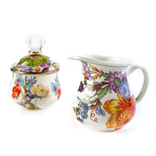 MacKenzie-Childs The Coffee Shop|Serveware<White Flower Market Creamer