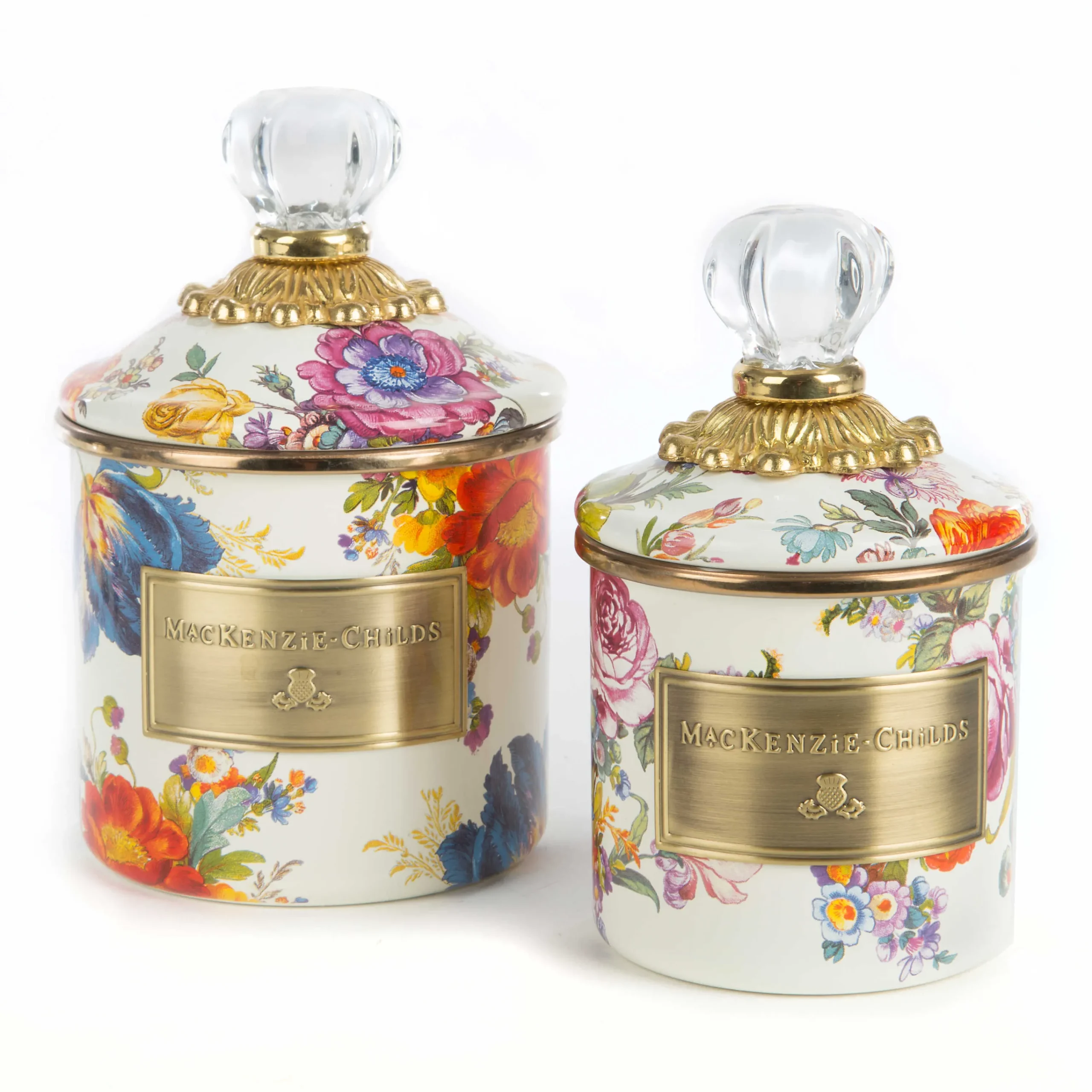 MacKenzie-Childs Room Accents|Kitchen Storage & Organization<White Flower Market Demi Canister