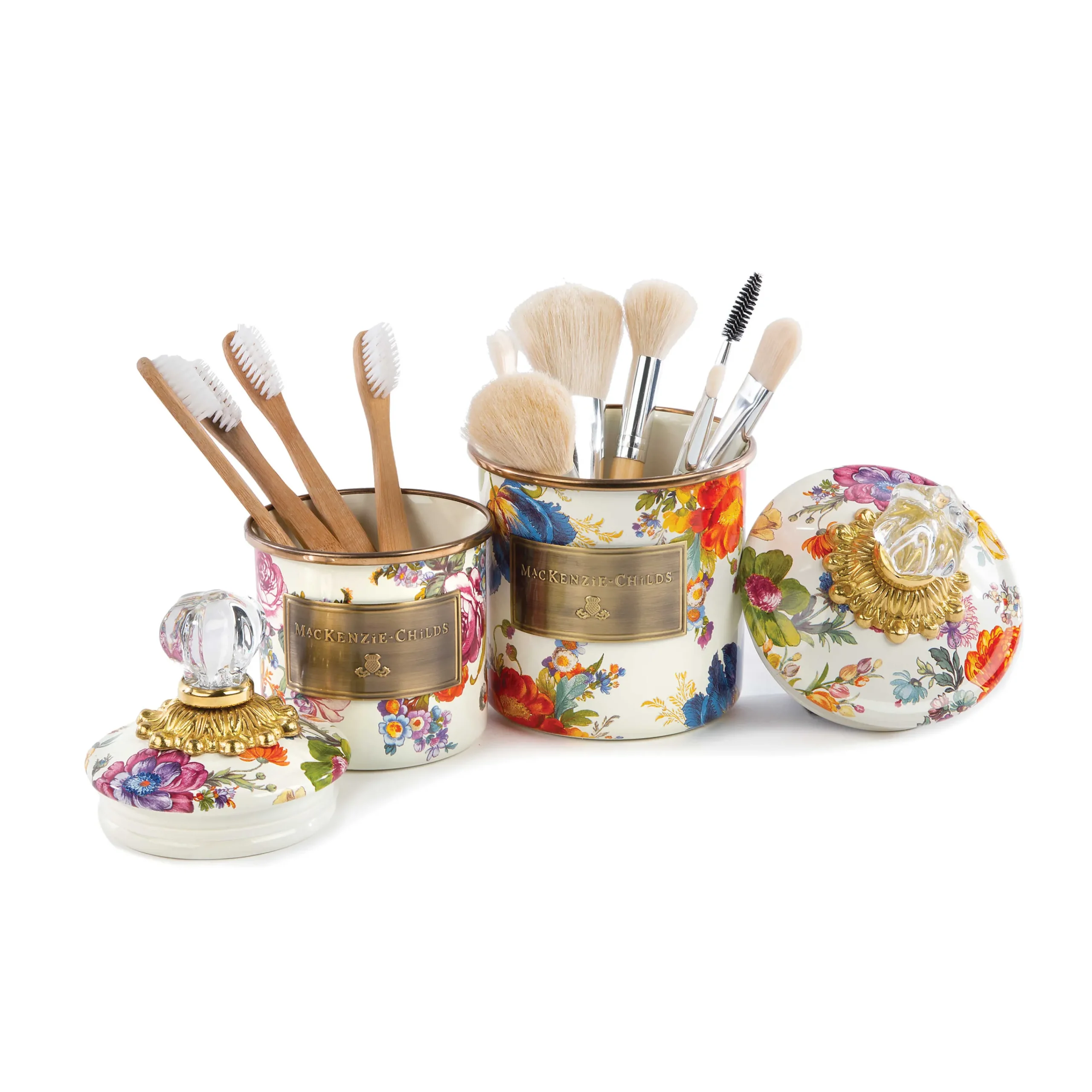 MacKenzie-Childs Room Accents|Kitchen Storage & Organization<White Flower Market Demi Canister