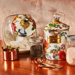 MacKenzie-Childs Room Accents|Kitchen Storage & Organization<White Flower Market Medium Canister