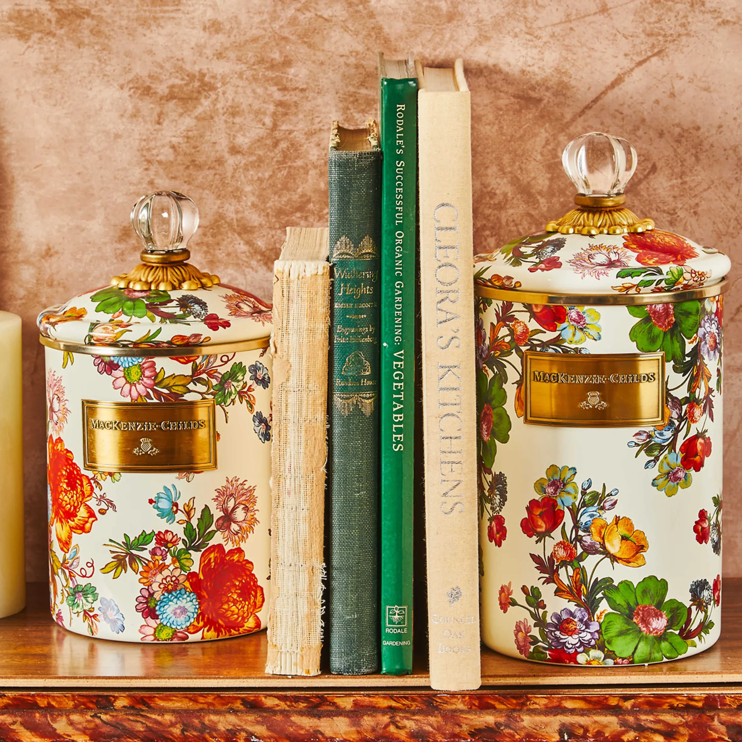 MacKenzie-Childs Room Accents|Kitchen Storage & Organization<White Flower Market Medium Canister