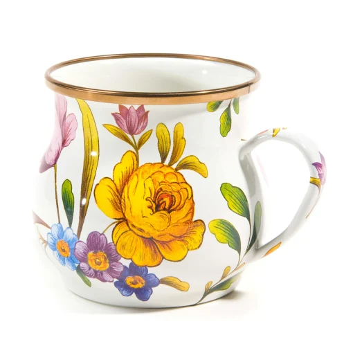 MacKenzie-Childs The Coffee Shop|Drinkware<White Flower Market Mug