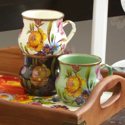 MacKenzie-Childs The Coffee Shop|Drinkware<White Flower Market Mug