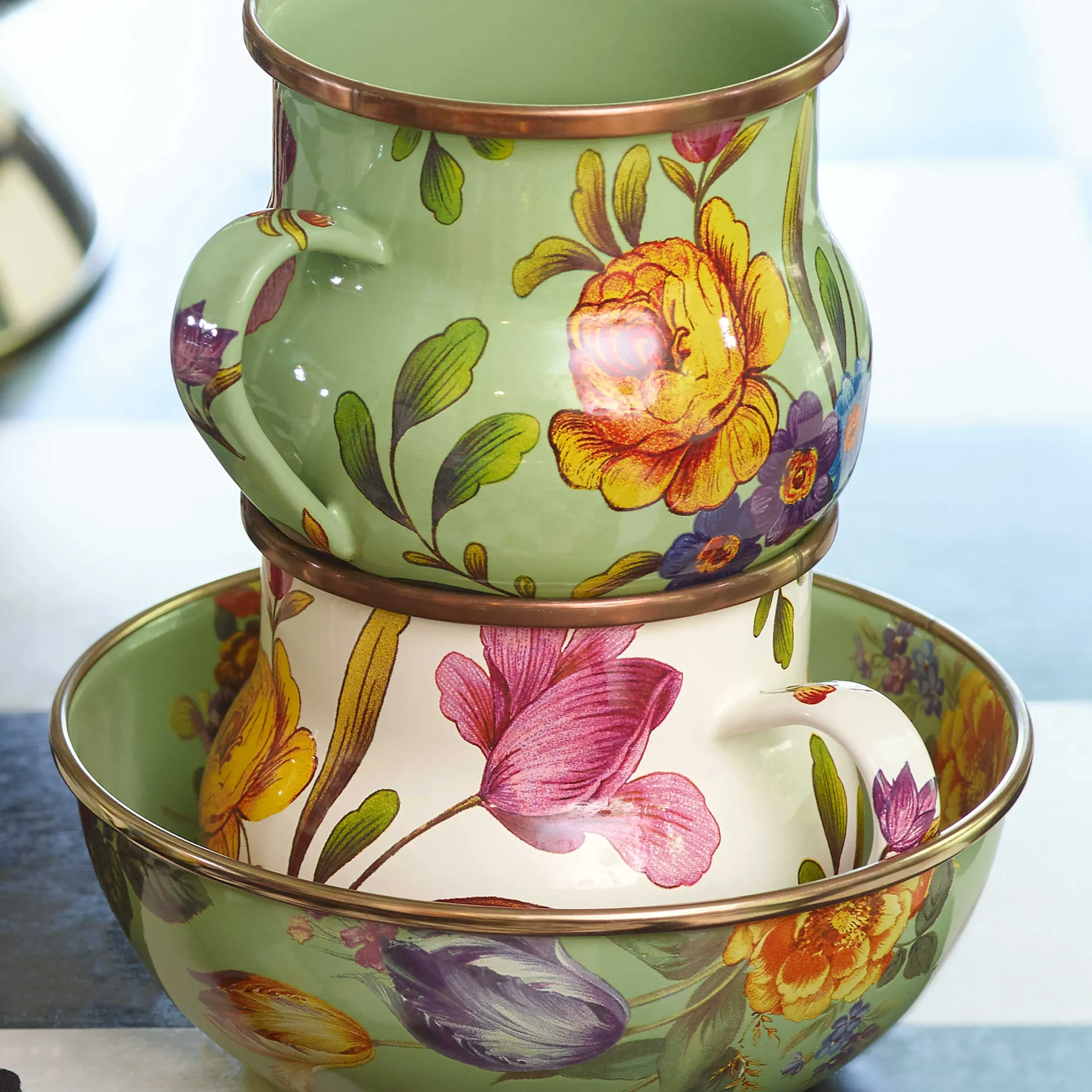 MacKenzie-Childs The Coffee Shop|Drinkware<White Flower Market Mug
