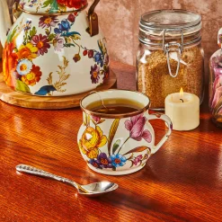 MacKenzie-Childs The Coffee Shop|Drinkware<White Flower Market Mug