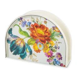 MacKenzie-Childs Serveware<White Flower Market Napkin Holder