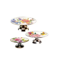 MacKenzie-Childs Kitchen & Dining Sets|Serveware<White Flower Market Pedestal Platters, Set of 3
