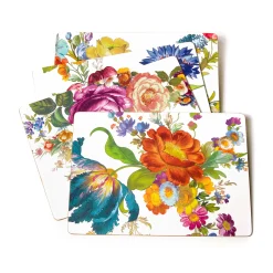 MacKenzie-Childs Table Accessories|Kitchen & Table Linens<White Flower Market Placemats, Set of 4