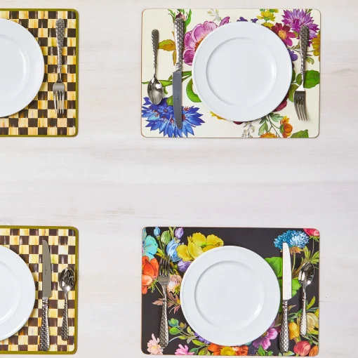 MacKenzie-Childs Table Accessories|Kitchen & Table Linens<White Flower Market Placemats, Set of 4