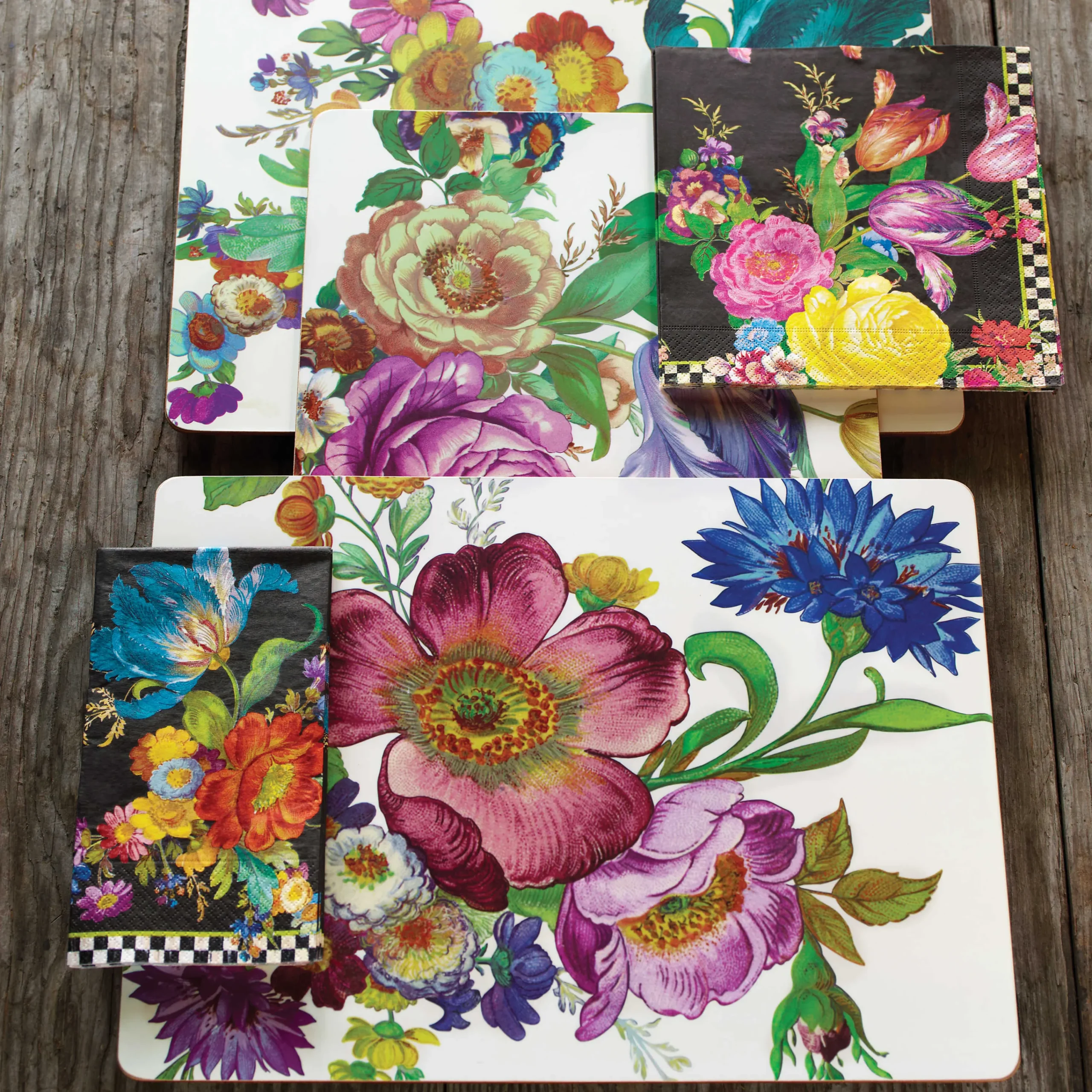 MacKenzie-Childs Table Accessories|Kitchen & Table Linens<White Flower Market Placemats, Set of 4
