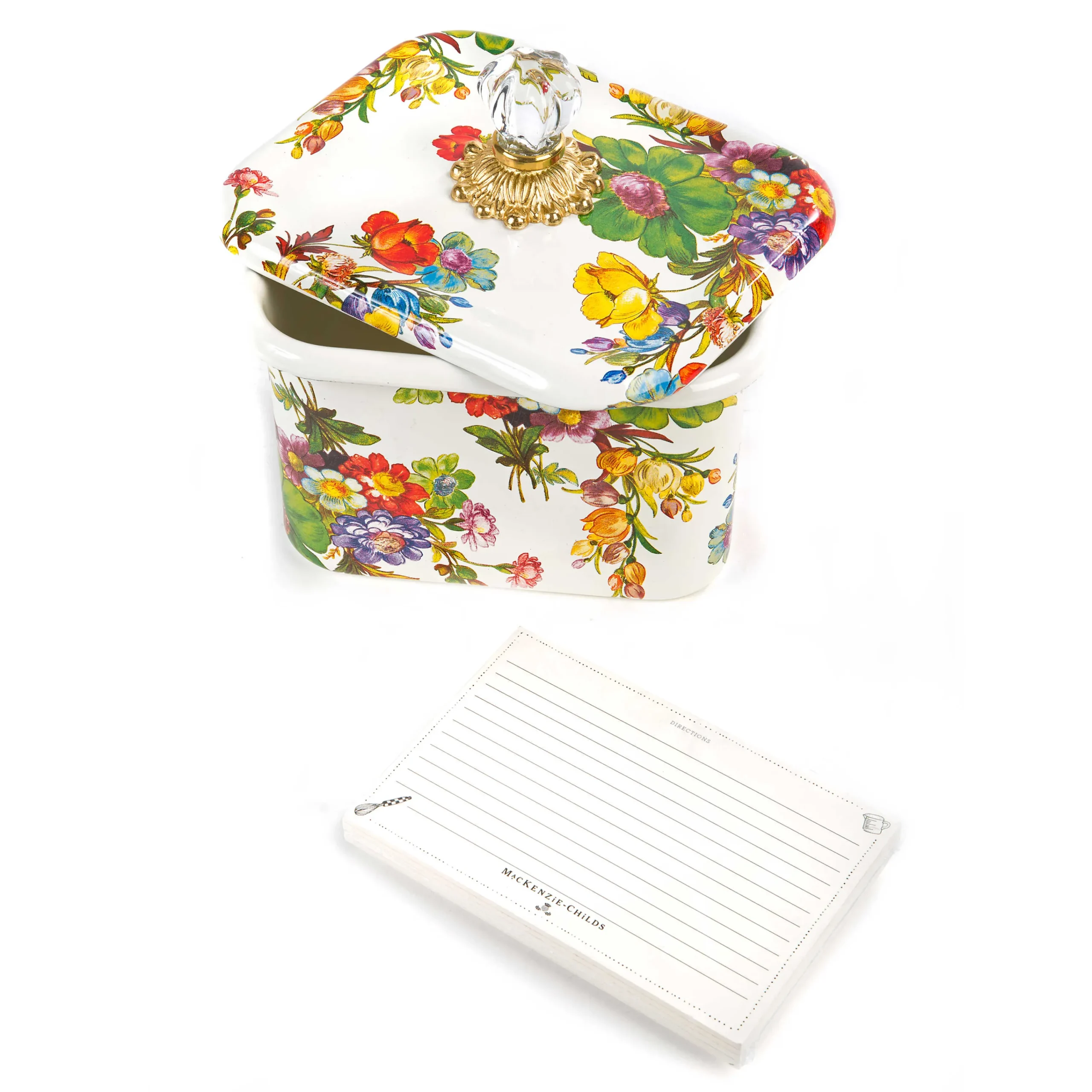MacKenzie-Childs Kitchen Storage & Organization<White Flower Market Recipe Box