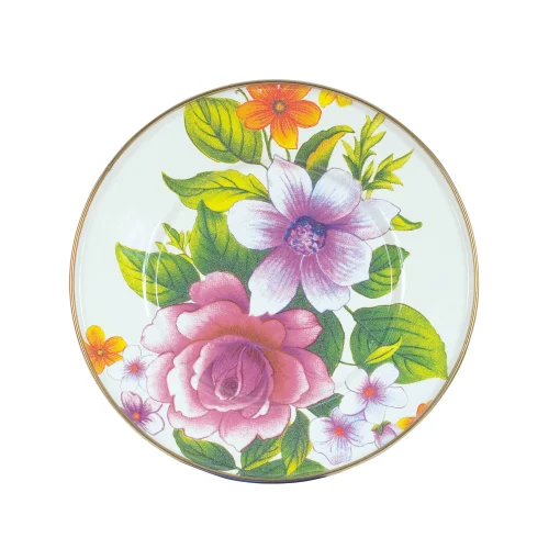 MacKenzie-Childs Dinnerware & Flatware<White Flower Market Salad/Dessert Plate
