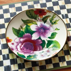 MacKenzie-Childs Dinnerware & Flatware<White Flower Market Salad/Dessert Plate