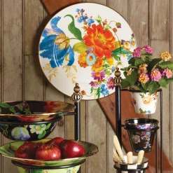 MacKenzie-Childs Bar Entertaining|Serveware<White Flower Market Serving Platter