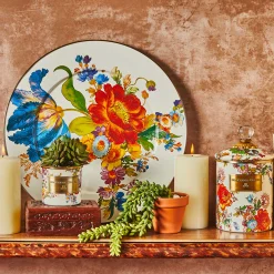 MacKenzie-Childs Bar Entertaining|Serveware<White Flower Market Serving Platter
