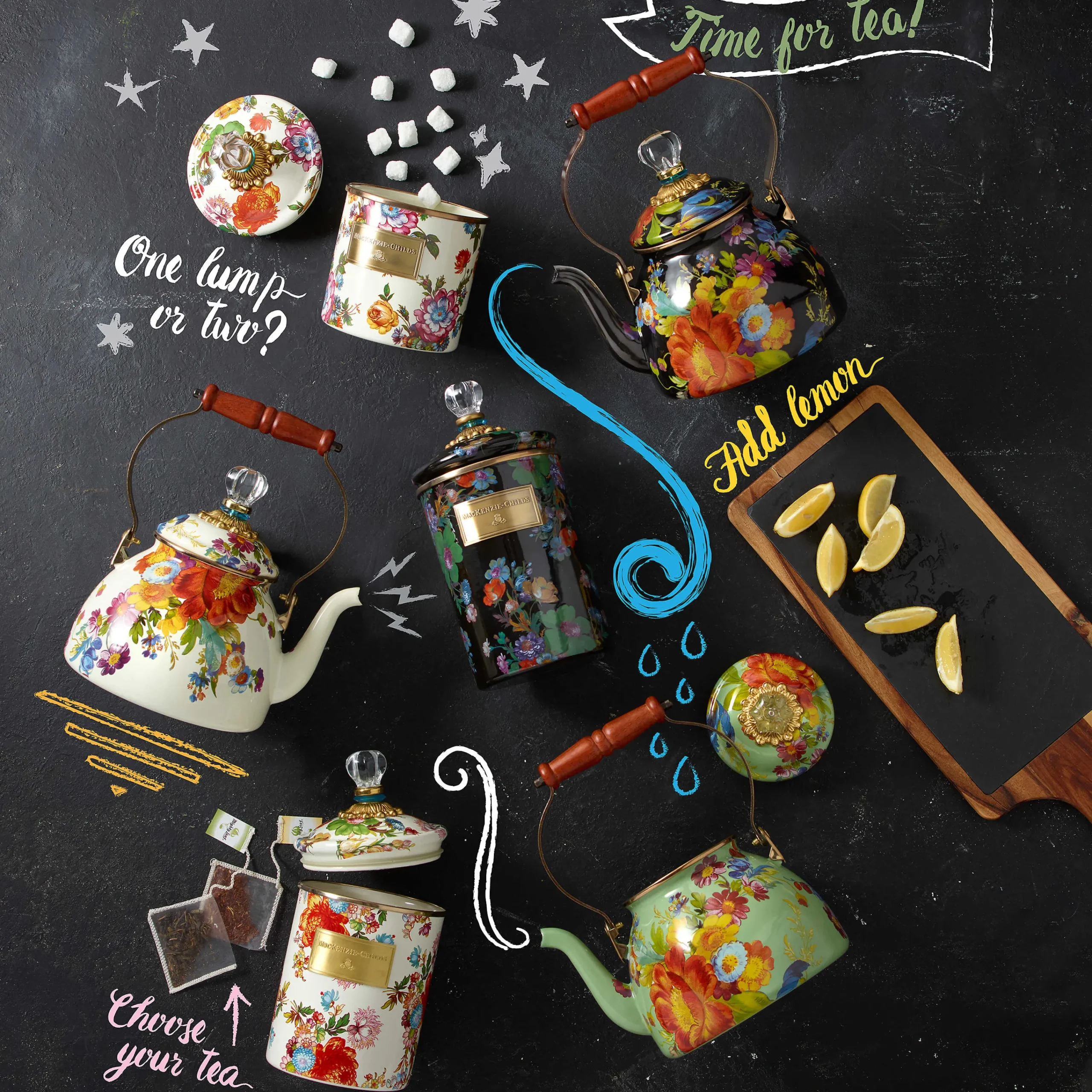 MacKenzie-Childs Room Accents|Kitchen Storage & Organization<White Flower Market Small Canister