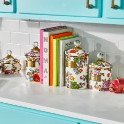 MacKenzie-Childs Room Accents|Kitchen Storage & Organization<White Flower Market Small Canister