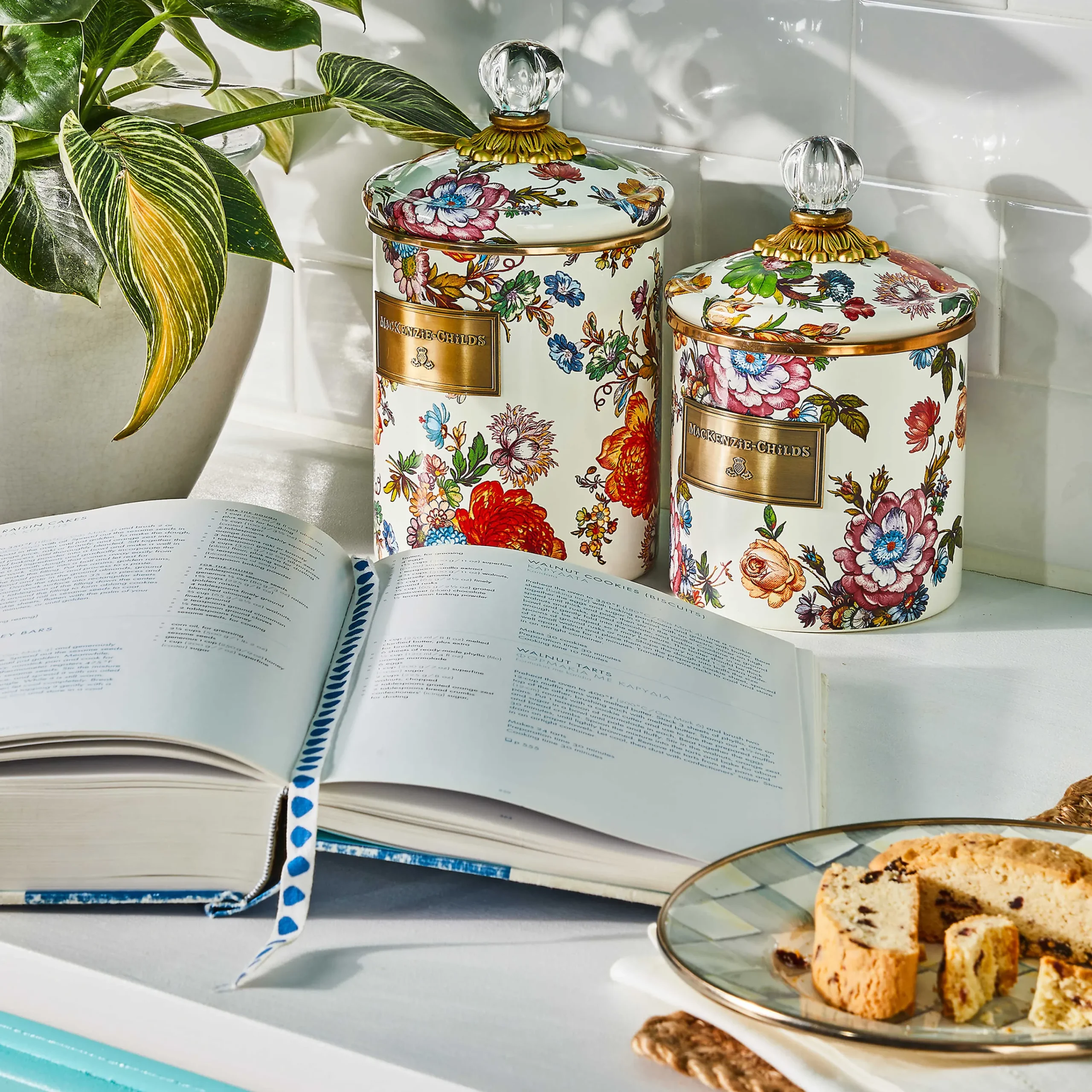 MacKenzie-Childs Room Accents|Kitchen Storage & Organization<White Flower Market Small Canister