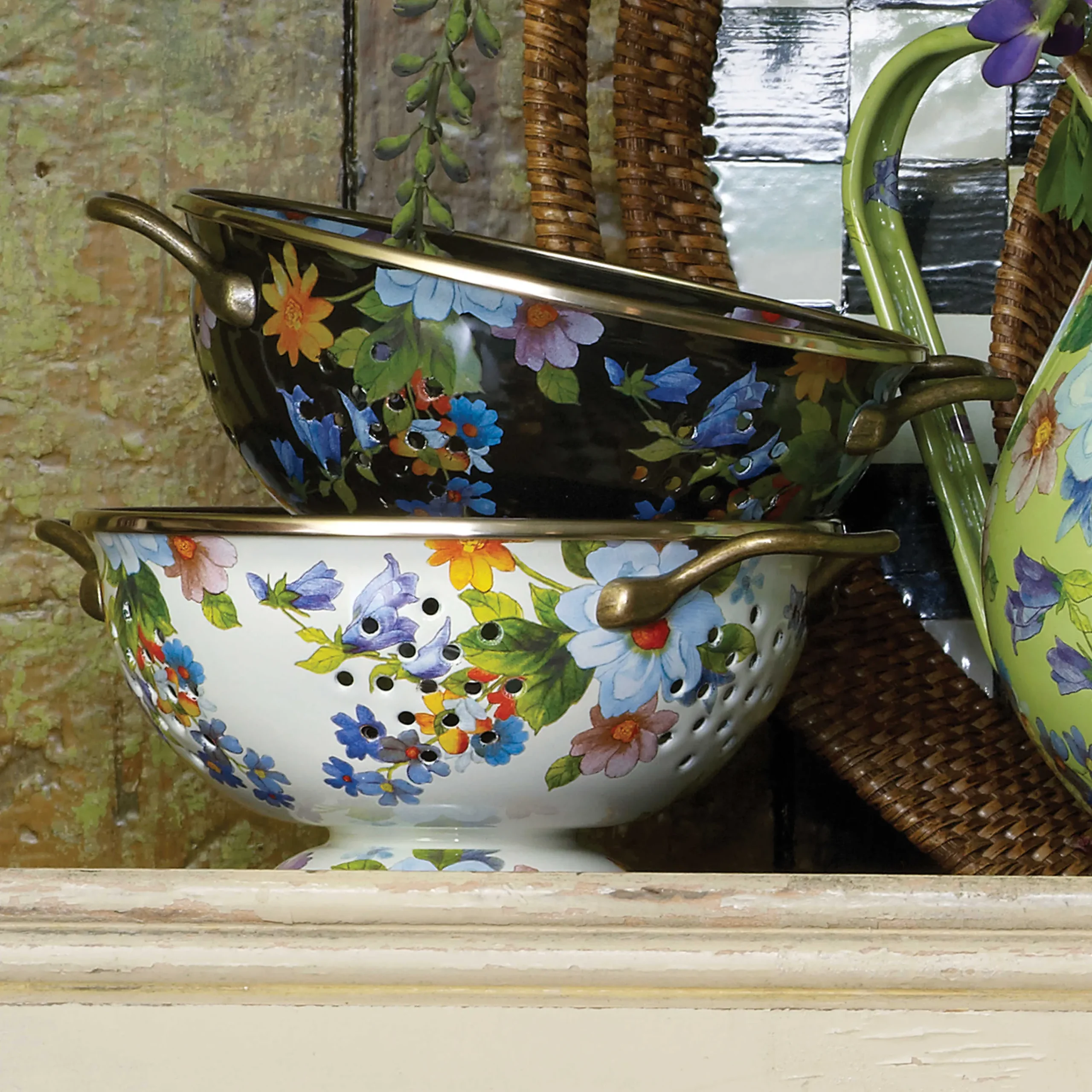 MacKenzie-Childs Kitchen Utensils & Tools<White Flower Market Small Colander