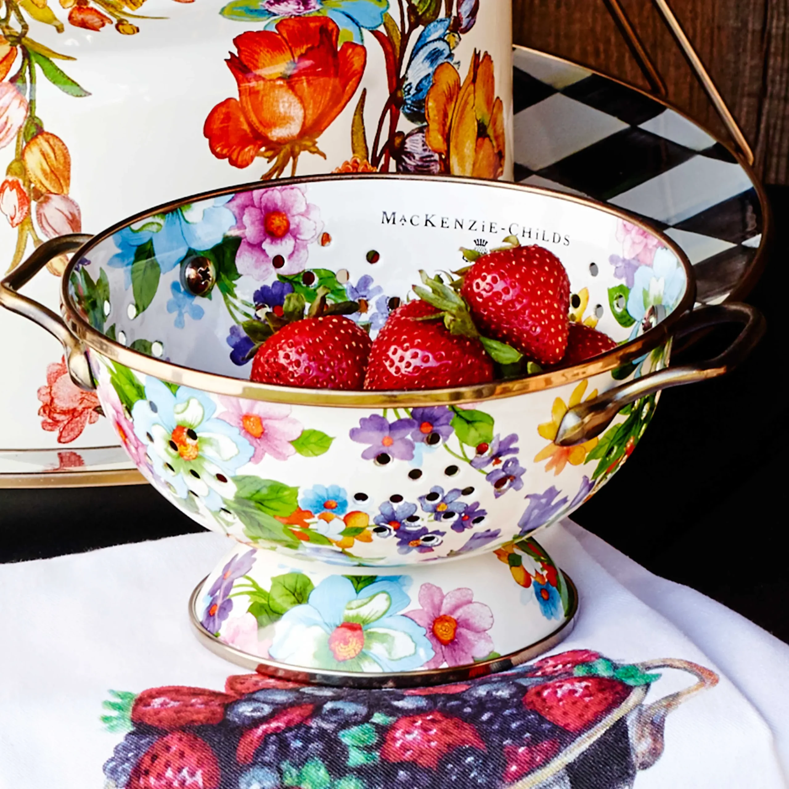 MacKenzie-Childs Kitchen Utensils & Tools<White Flower Market Small Colander