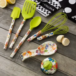 MacKenzie-Childs Kitchen Utensils & Tools<White Flower Market Spoon Rest