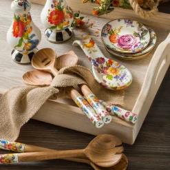 MacKenzie-Childs Kitchen Utensils & Tools<White Flower Market Spoon Rest