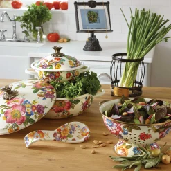 MacKenzie-Childs Kitchen Utensils & Tools<White Flower Market Spoon Rest