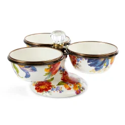 MacKenzie-Childs Bar Entertaining|Serveware<White Flower Market Triplicity