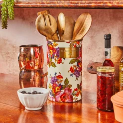 MacKenzie-Childs Kitchen Storage & Organization<White Flower Market Utensil Holder