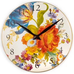 MacKenzie-Childs Room Accents<White Flower Market Wall Clock