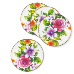 MacKenzie-Childs Kitchen & Dining Sets|Dinnerware & Flatware<White Flower Market White Salad Plates, Set of 4