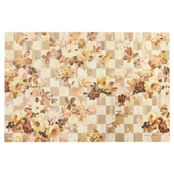 MacKenzie-Childs Rugs<Wild Rose Floral Check 2' x 3' Floor Mat