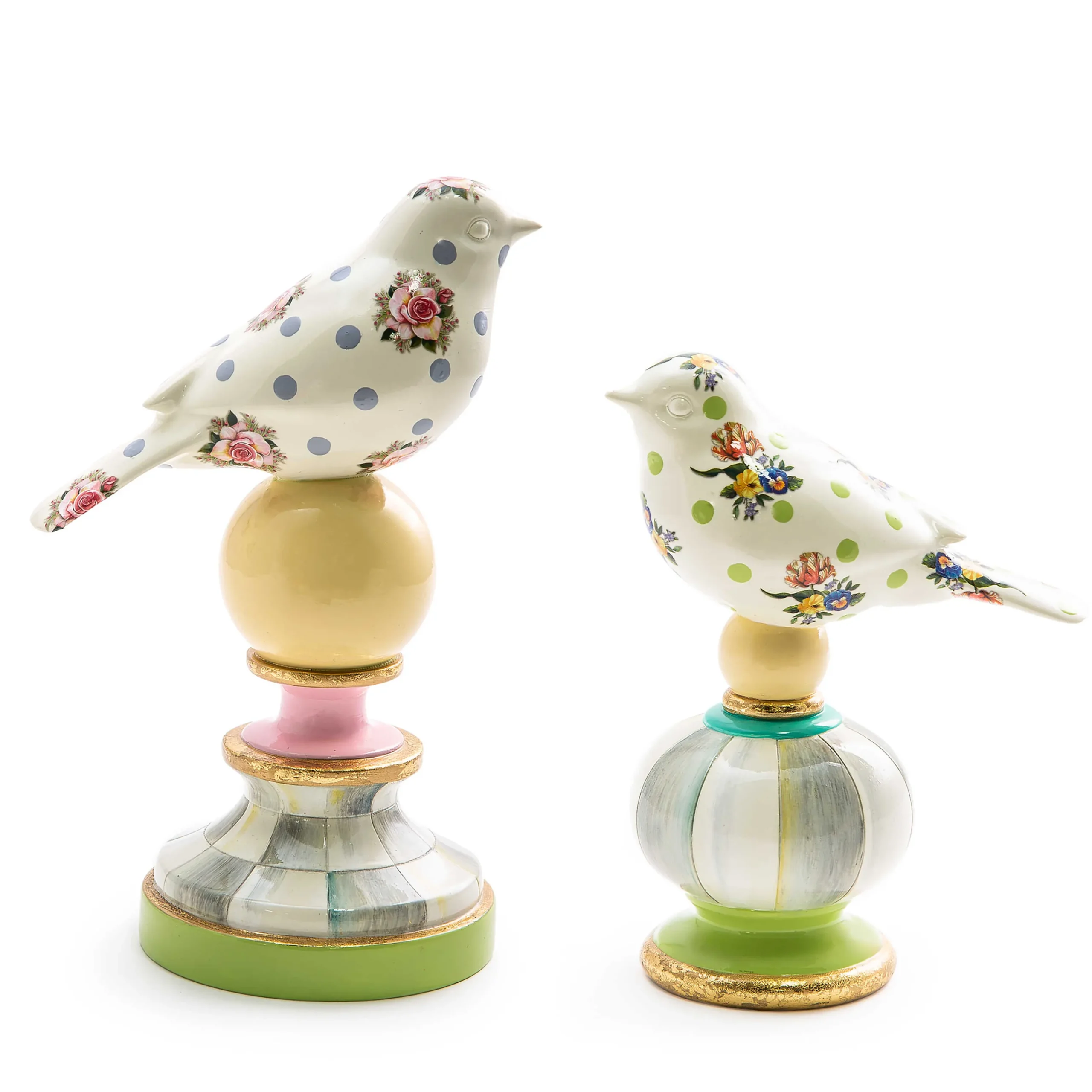 MacKenzie-Childs Spring|Room Accents<Wildflowers Bird Topiaries - Set of 2