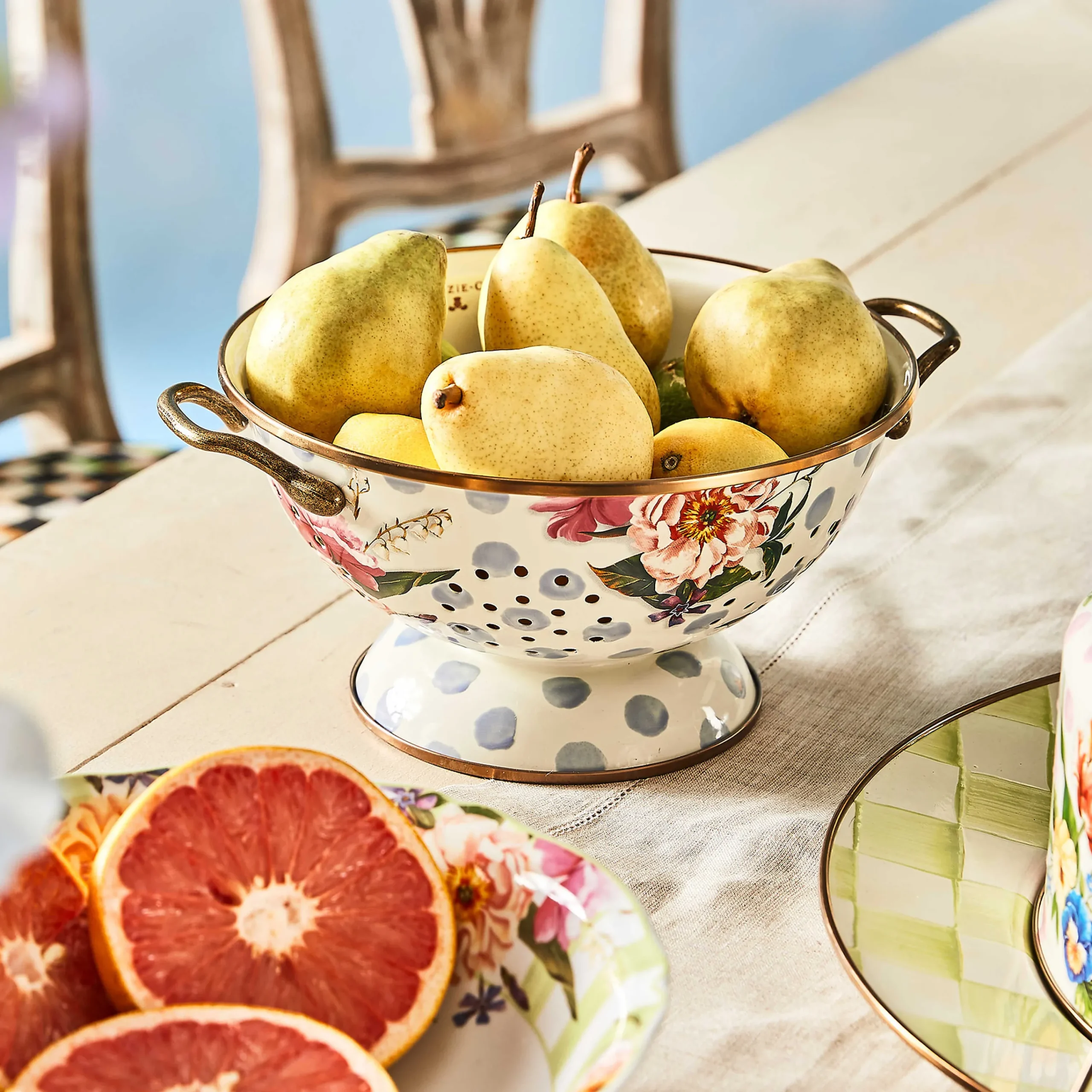 MacKenzie-Childs Kitchen Utensils & Tools<Wildflowers Blue Large Colander