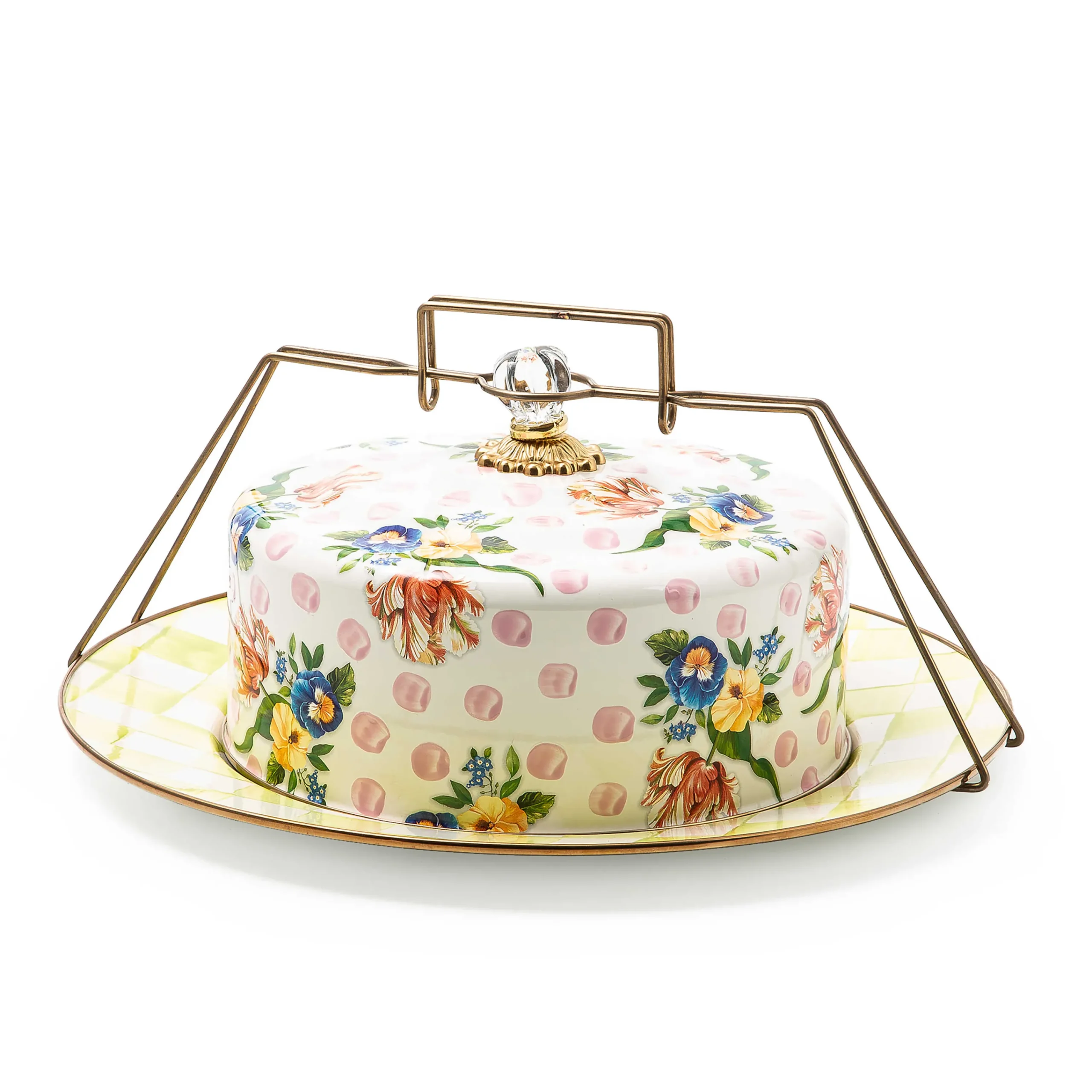 MacKenzie-Childs Serveware<Wildflowers Pink Cake Carrier