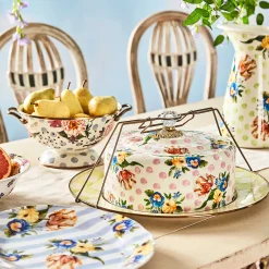 MacKenzie-Childs Serveware<Wildflowers Pink Cake Carrier
