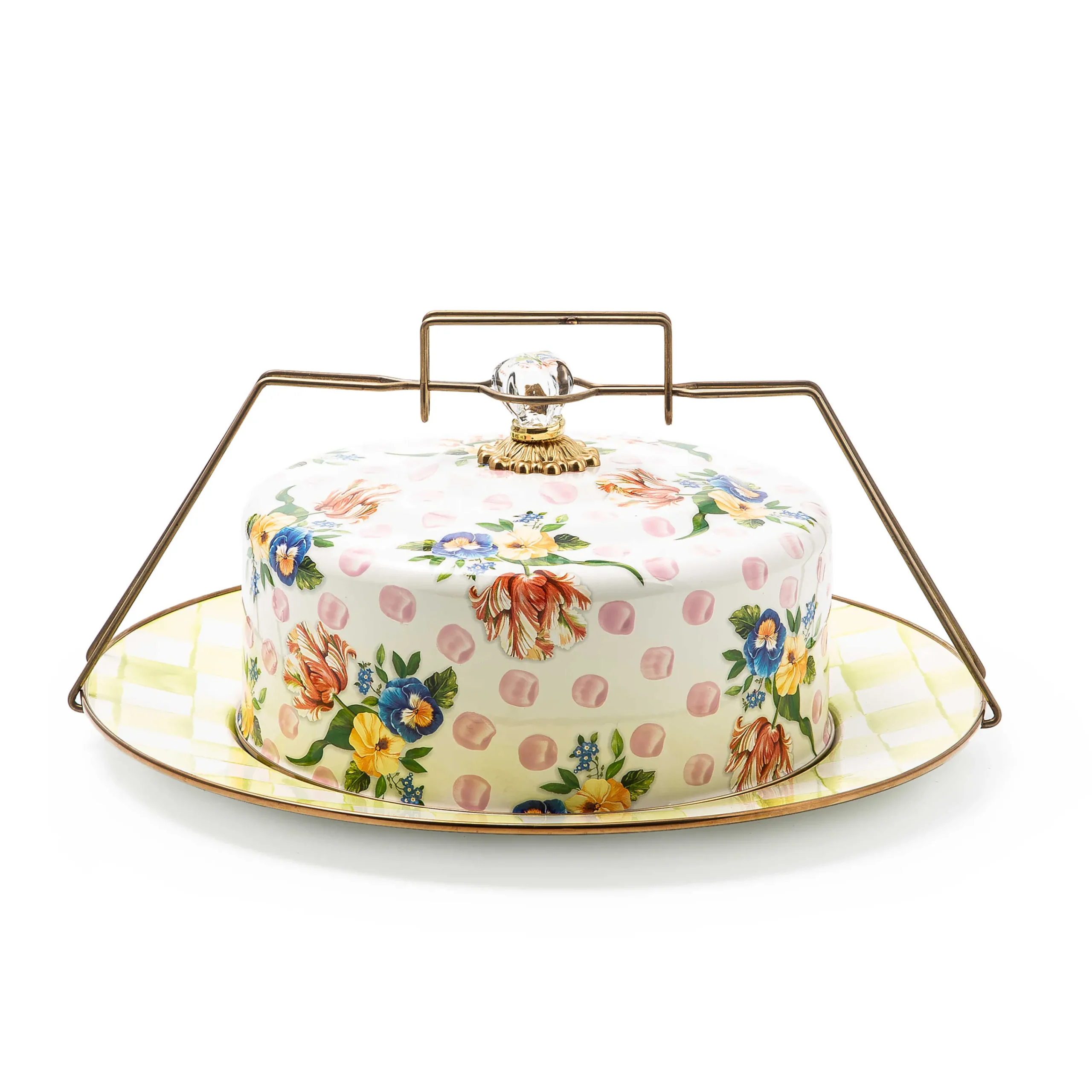 MacKenzie-Childs Serveware<Wildflowers Pink Cake Carrier
