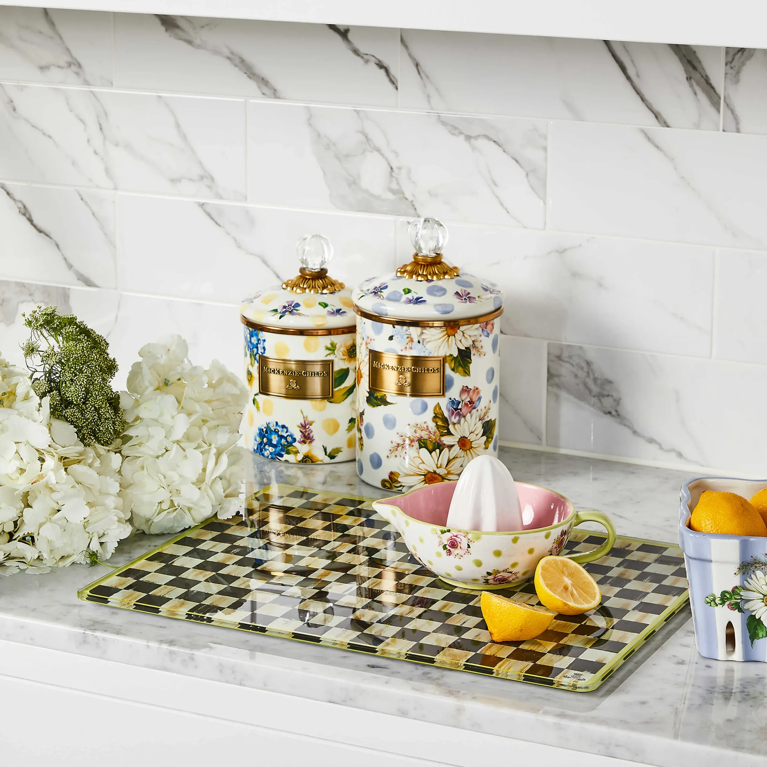 MacKenzie-Childs Kitchen Storage & Organization<Wildflowers Yellow Small Canister