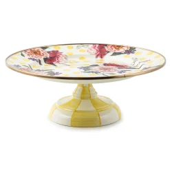 MacKenzie-Childs Serveware<Wildflowers Yellow Small Pedestal Platter