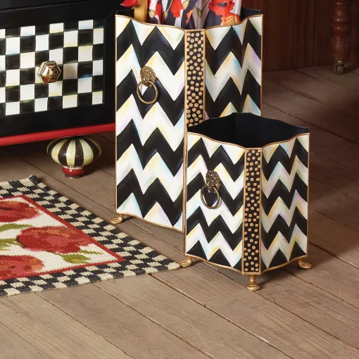 MacKenzie-Childs Bath & Bath Accessories|Room Accents<Zig Zag Waste Bin