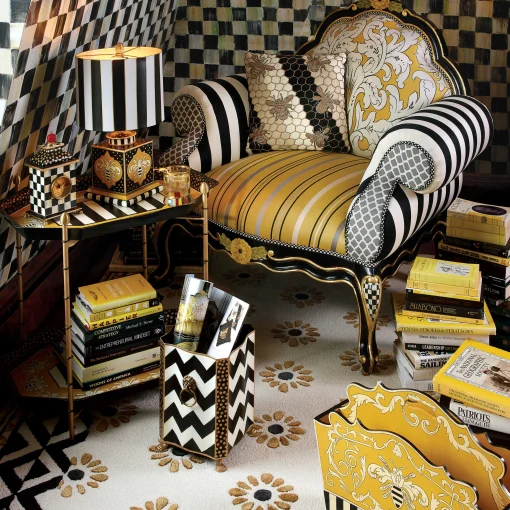 MacKenzie-Childs Bath & Bath Accessories|Room Accents<Zig Zag Waste Bin